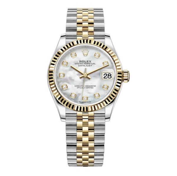 Datejust 31 Reloj De Mujer De Acero Inoxidable Y Oro Amarillo Nacarado Con Esfera De Diamantes - Ip Empire Relojes Replica