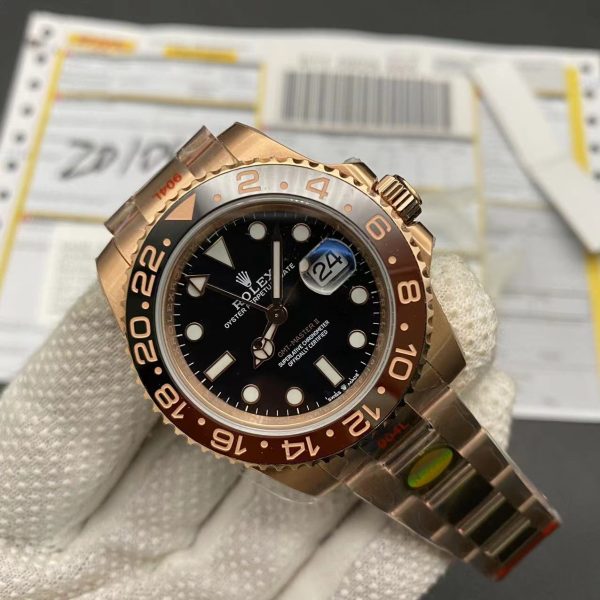 Super Clone Rolex Gmt Master 2 Rose Gold - Black Dial 18 Super Clone Rolex Gmt Master 2 Rose Gold - Black Dial