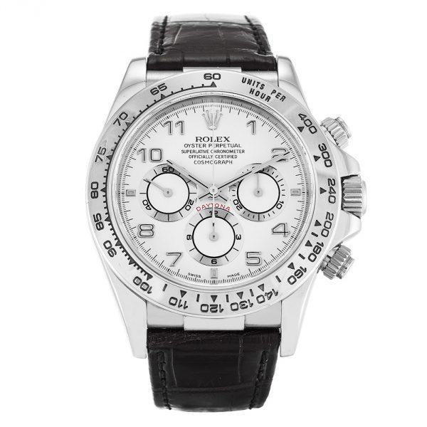 Replica Swiss Clone Rolex Daytona White Dial Leather 1 Replica Swiss Clone Rolex Daytona White Dial Leather