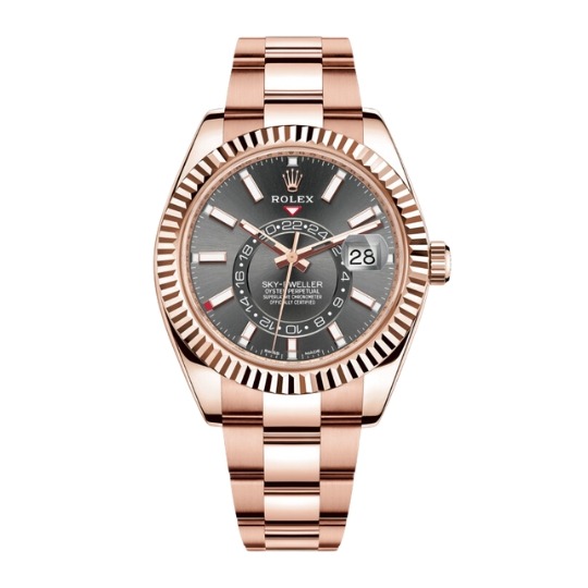 Rolex Sky-Dweller Réplica De Oro Rosa Con Esfera De Rodio 2024 - Brazalete Jubilee 2 Rolex Sky-Dweller Esfera De Rodio Réplica De Oro Rosa 2023