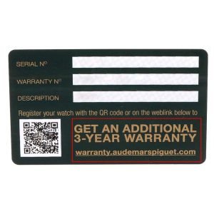 Audemars Piguet Replica Custom Warranty Card