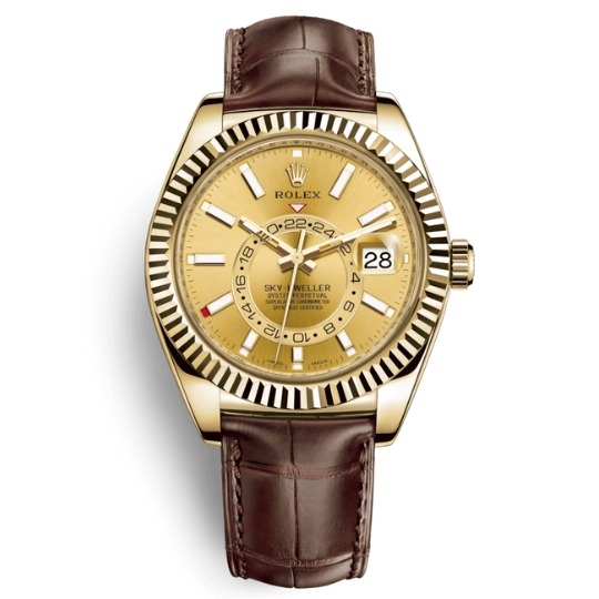 Best Replica Rolex Sky-Dweller Gold With Leather Strap 1 Replica Rolex Sky-Dweller Gold With Leather Strap