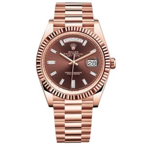 Replica Rolex Day-Date Rose Gold Chocolate Dial