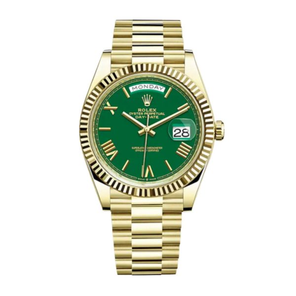Replica Day Date Rolex Yellow Gold With Green Dial 1 Replica Day Date Rolex Yellow Gold With Green Dial