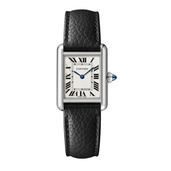 Reloj Cartier Tank Replica Correa De Piel Negra 1 Réplica De Reloj Cartier Tank
