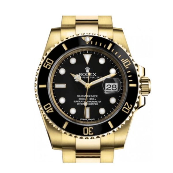Replica Swiss Clone Rolex Submariner Full Gold With Black Dial 7 Replica Swiss Clone Rolex Submariner Full Gold With Black Dial