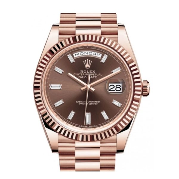 Swiss Clone Replica Rolex Daydate Rose Gold Chocolate Dial 1 Swiss Clone Replica Rolex Daydate Rose Gold Chocolate Dial