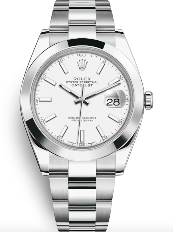 Replica Aaaa+ Rolex Datejust 41 Steel White Dial Smooth Bezel Oyster Watch 126300 1 Replica Aaaa+ Rolex Datejust 41 Steel White Dial Smooth Bezel Oyster Watch 126300 - Ip Empire Replica Watches