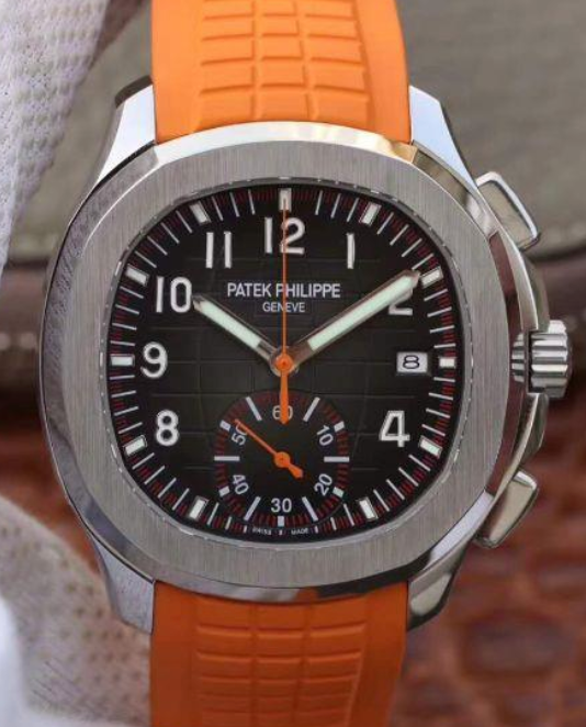 Replica Aquanaut Chronograph Orange Rubber Strap 2 Replica Aquanaut Chronograph Orange Rubber Strap