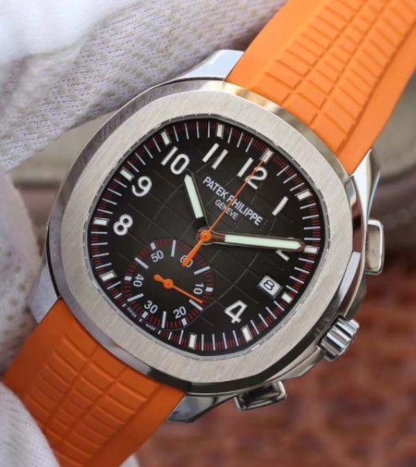 Replica Aquanaut Chronograph Orange Rubber Strap 3 Replica Aquanaut Chronograph Orange Rubber Strap