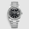Replica Clone Day Date Rolex Silver with Black Dial new Model 2022
