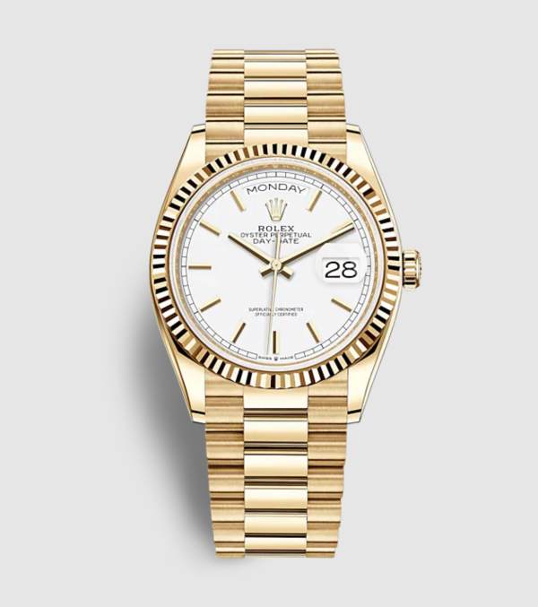 Rolex Day Date Gold With White Dial Replica Clone Model 2022 3 Rolex Day Date Rolex Gold With White Dial Replica Clone