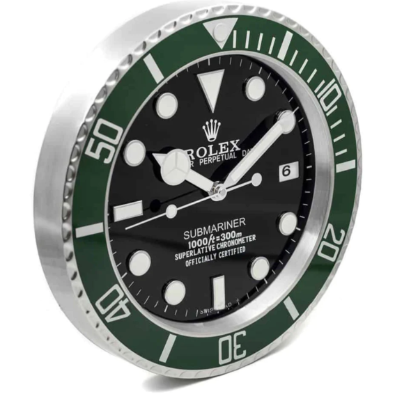 Reloj De Pared Rolex Submariner | Verde Y Negro