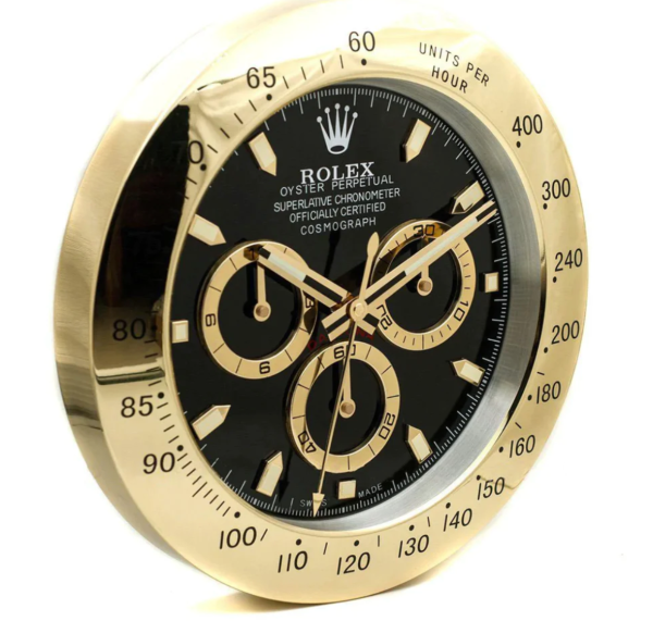 Golden Daytona Black Dial Wall Clock 1 Golden Daytona Black Dial Wall Clock