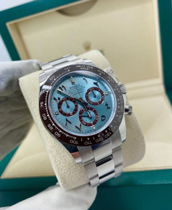 Réplica De Reloj Rolex Daytona Azul Hielo Esfera Árabe Platino 2 Réplica De Reloj Rolex Daynota Azul Hielo Esfera Árabe Platino - Ip Empire Relojes Replica
