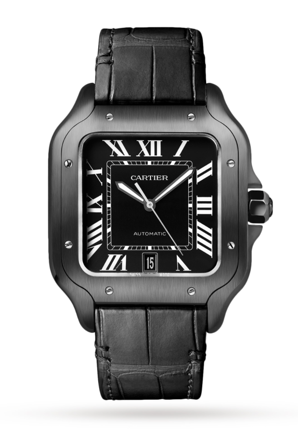 Reloj Cartier Santos Full Negro Replica De Cartier 1 Reloj Cartier Santos Negro Replica Clon