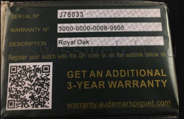 Audemars Piguet Replica Custom Warranty Card 2 Audemars Piguet Replica Custom Warranty Card