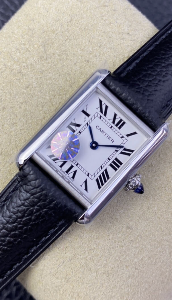 Reloj Cartier Tank Replica Correa De Piel Negra 6 Réplica De Reloj Cartier Tank