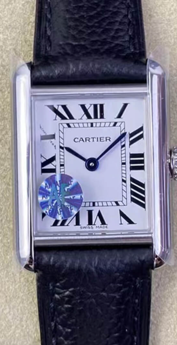 Reloj Cartier Tank Replica Correa De Piel Negra 5 Réplica De Reloj Cartier Tank