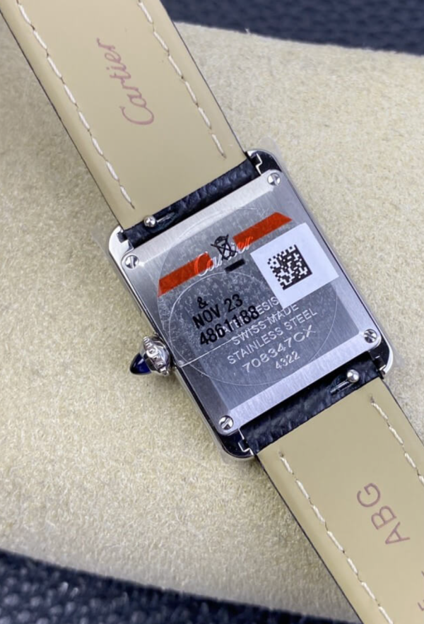 Reloj Cartier Tank Replica Correa De Piel Negra 3 Réplica De Reloj Cartier Tank