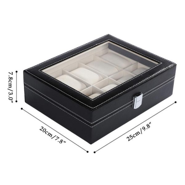 Black Leather Watch Box 3 '-Watches 1