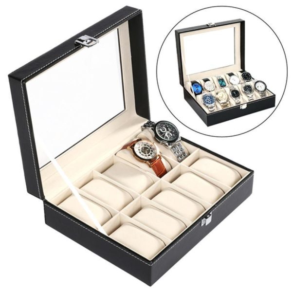 Black Leather Watch Box 5 '-Watches 1
