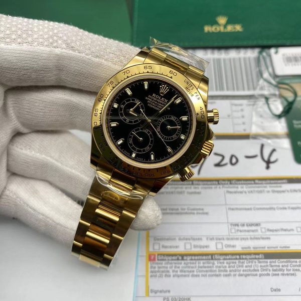 Mejor Clon Suizo Replica Rolex Daytona Oro Esfera Negra 23 Réplica Rolex Daytona De Oro