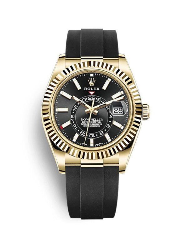 Réplica Rolex Sky-Dweller Correa De Caucho Negra 2 Réplica Rolex Sky-Dweller Correa De Caucho Negra