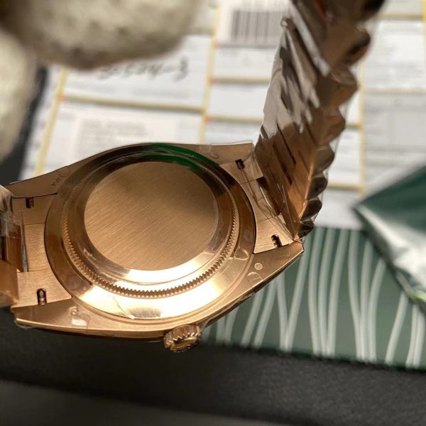 Super Clone Replica Day Date Rose Gold Green Dial