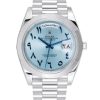 Swiss Clone Replica Rolex Day Date Ice Blue Arabic Dial Platinum