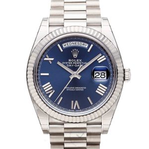 Replica Rolex Day-Date 40 Blue Dial 18K White Gold
