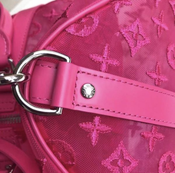 Replica 1:1 Clone Louis Vuitton Keepall Bandouliere Monogram 50 Pink 5 Replica 1:1 Clone Louis Vuitton Keepall Bandouliere Monogram 50 Pink