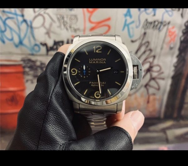 Panerai Luminor Marina Gmt Replica Acero Plata/Negro 3 Panerai Luminor Marina Gmt Replica Acero