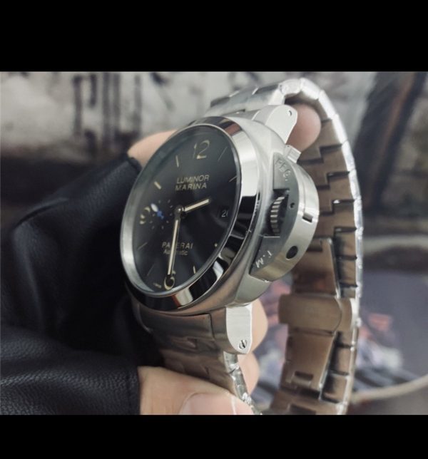 Panerai Luminor Marina Gmt Replica Acero Plata/Negro 4 Panerai Luminor Marina Gmt Replica Acero