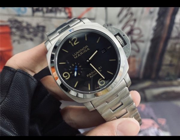 Panerai Luminor Marina Gmt Replica Acero Plata/Negro 5 Panerai Luminor Marina Gmt Replica Acero