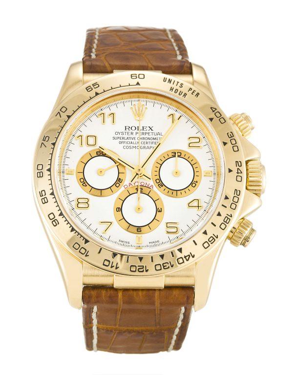 Rolex Daytona Gold With Leather Strap Replica 1 Rolex Daytona Gold With Leather Strap Replica