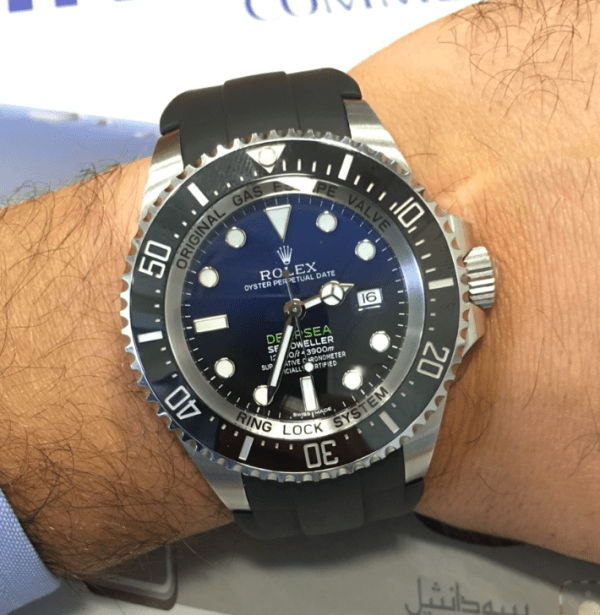 Replica Rolex Deepsea Rubber Band - Silver/Dark Blue 2 '-Watches 1