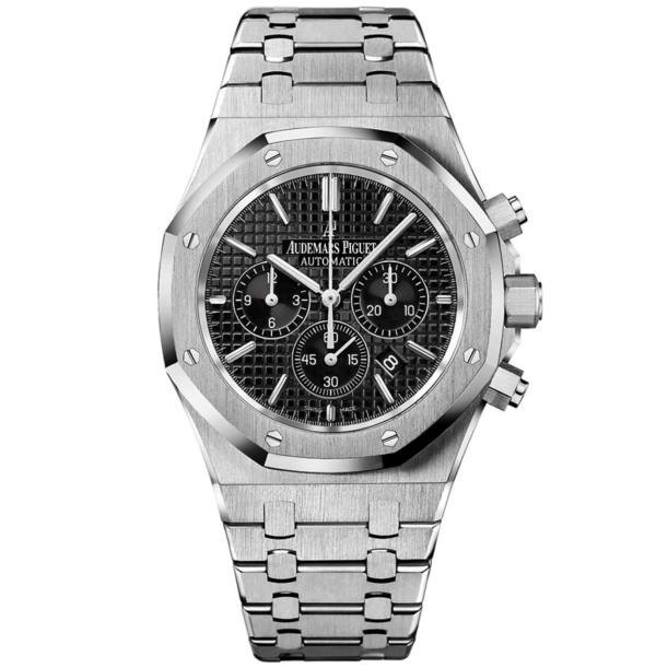 Ap Réplica Royal Oak - Cronógrafo Plata/Negro 1 Ap Réplica Royal Oak - Cronógrafo Plata/Negro
