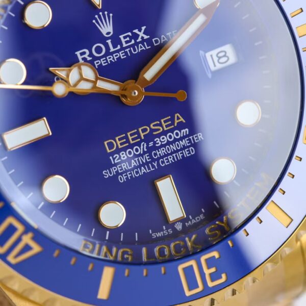 2024 Réplica Rolex Deepsea Oro Amarillo Con Esfera Azul 31 Replica Rolex Deepsea Yellow Gold With Blue Dial 2024 Laser Cut