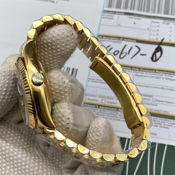 Super Clone Replica Day Date - Gold/Black President 25 Replica Super Clone Day Date Rolex