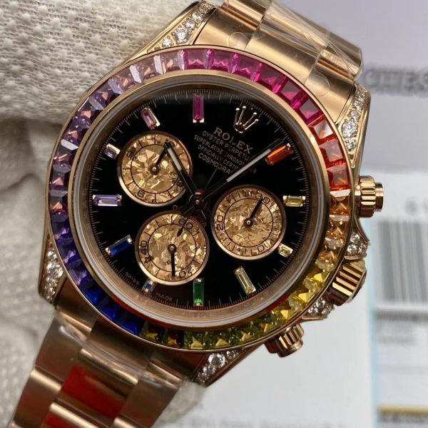 Super Clone Rainbow Rolex Daytona - Everose 7 Super Clone Rainbow Rolex Daytona