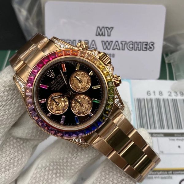 Super Clone Rainbow Rolex Daytona - Everose 11 Super Clone Rainbow Rolex Daytona