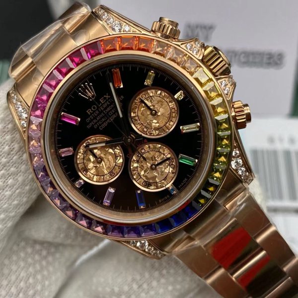 Super Clone Rainbow Rolex Daytona - Everose 9 Super Clone Rainbow Rolex Daytona