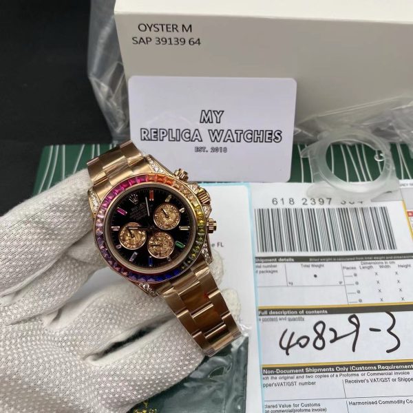 Super Clone Rainbow Rolex Daytona - Everose 13 Super Clone Rainbow Rolex Daytona
